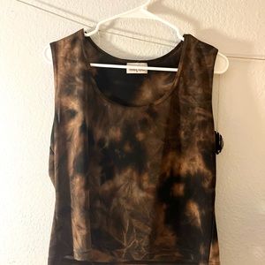 (3 for $20) 
y2k brown tie dye tank top
